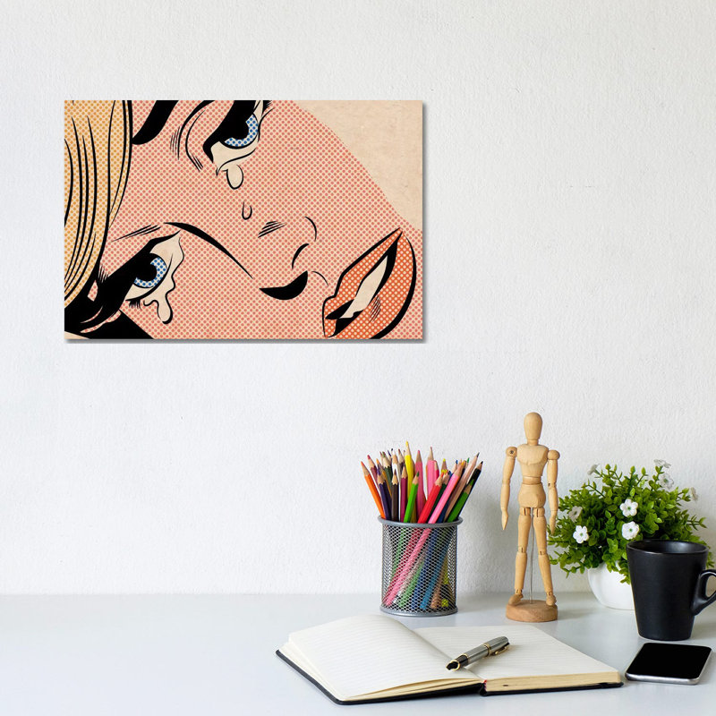Crying Woman III by Joseph McDermott - Print on Canvas, Wrapped Canvas, 20.32 cm H x 30.48 cm W