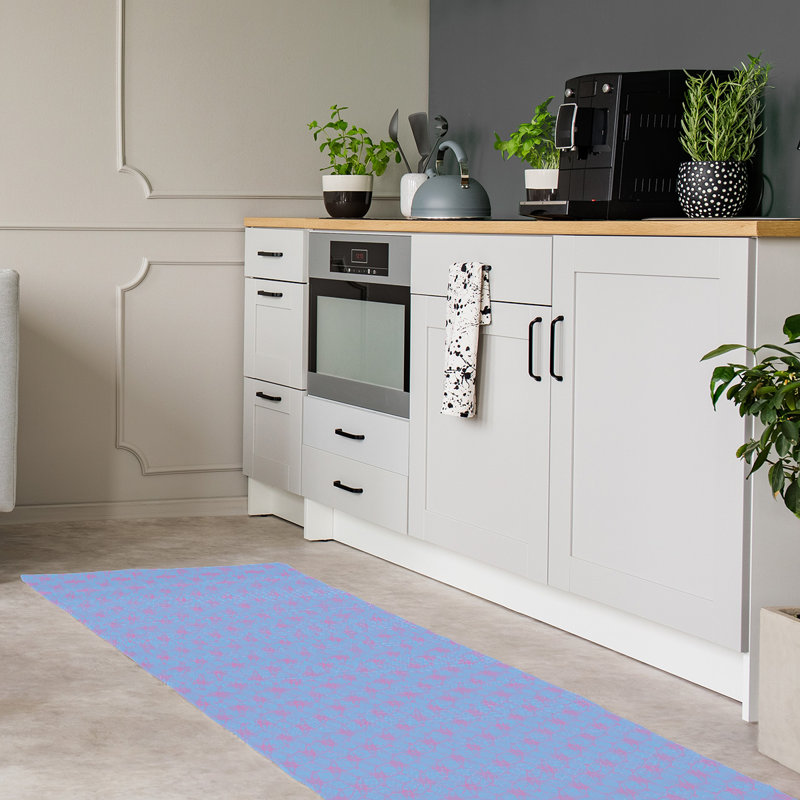 Tapis à cercles ornés, Tapis de couloir 2 pi 6 po x 8 pi