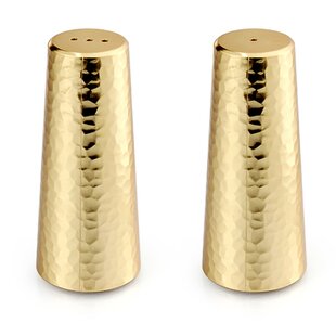 Retro-Styled Stainless Steel Salt and Pepper Shakers (Red), By Home Basics  | 2 Piece Shakers for Salt, Pepper, Cumin, Cinnamon, Paprika, and More 