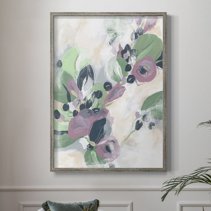 «Tropical Branch Fresco II», reproduction encadrée - bois massif, H 11 po x l 9 po