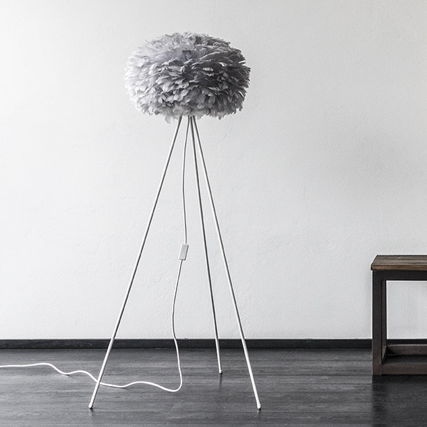 Lampe trépied 59 "Eos, Noir, Gris, H 63 po