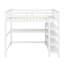 Lit mezzanine avec tablettes de rangement intégrées et bureau sous le lit-912564604