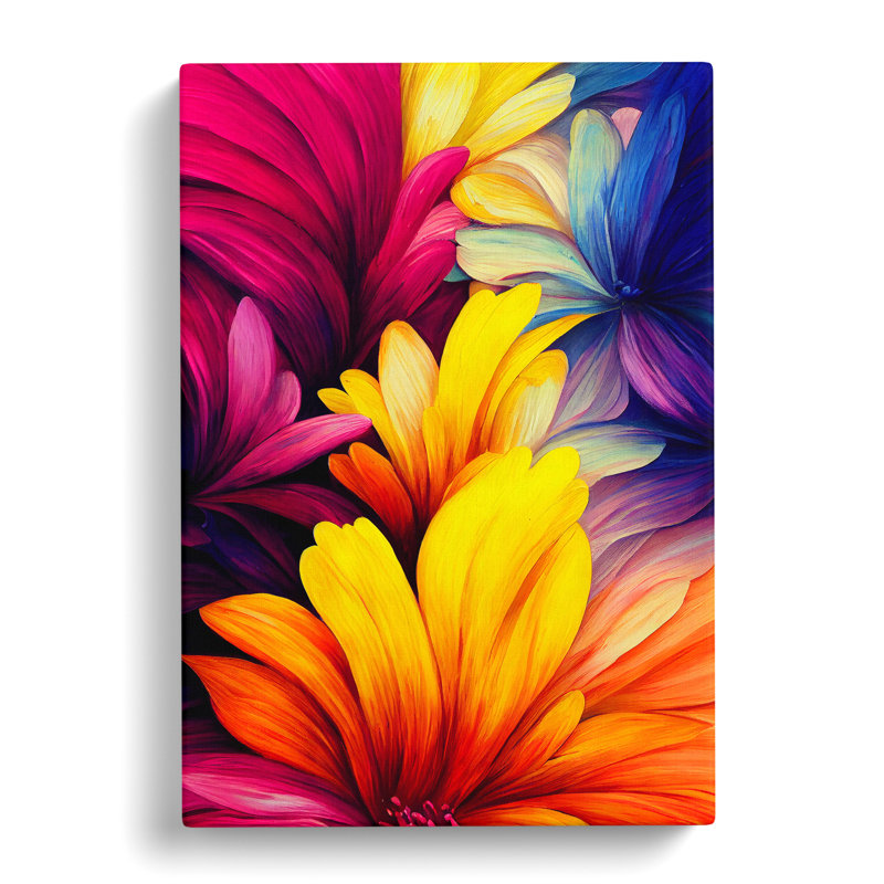 Vibrant Flowers No.3 - Wrapped Canvas, 50cm H x 35cm W x 3cm D