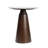 Kaito 18" Rustic Minimalist Round Marble/Wood Accent Table-438900809