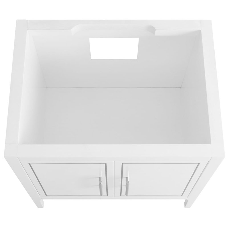 Province 30" Freestanding Standard Single Bathroom Vanity with Top, White, Silver