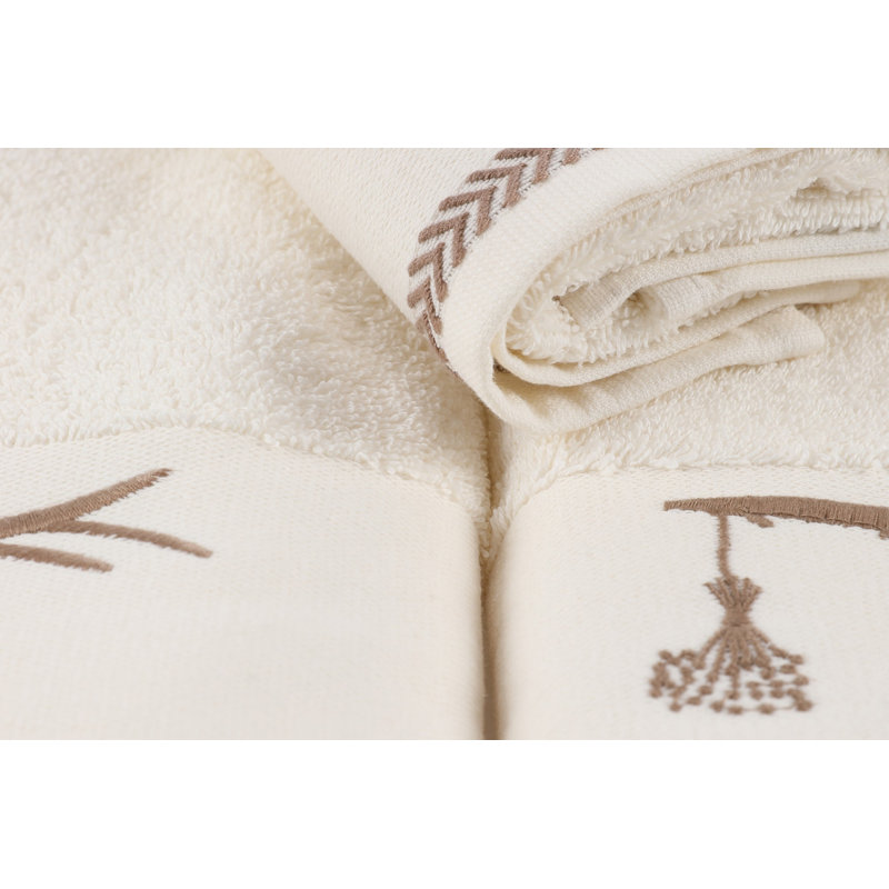 Ensemble de serviettes 100% coton 3 pièces Beranda, Brun