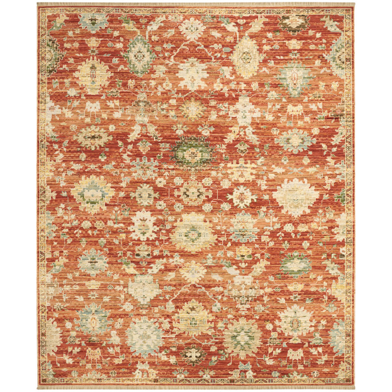 Tapis d'intérieur brique rétro 8 pi x 10 pi Tharun, Brique, Rectangulaire 8 pi x 10 pi