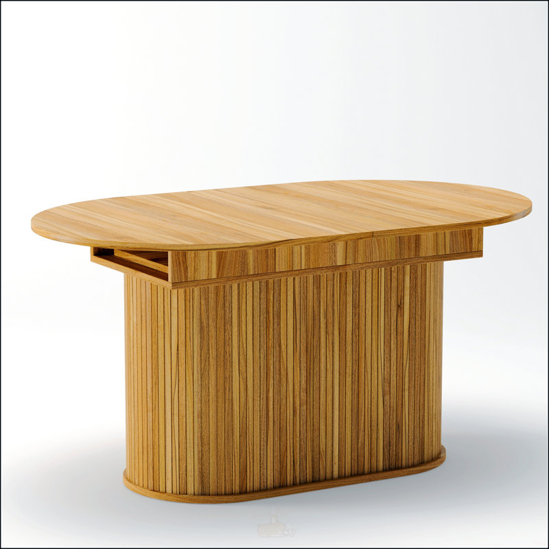 Table de salle à manger extensible avec pieds rayés, réglable de 55,11 à 70,86 pouces pour une utilisation polyvalente dans le salon et la cuisine