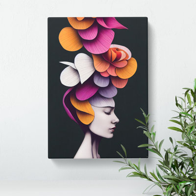 Floral Woman No.1 - Wrapped Canvas Print