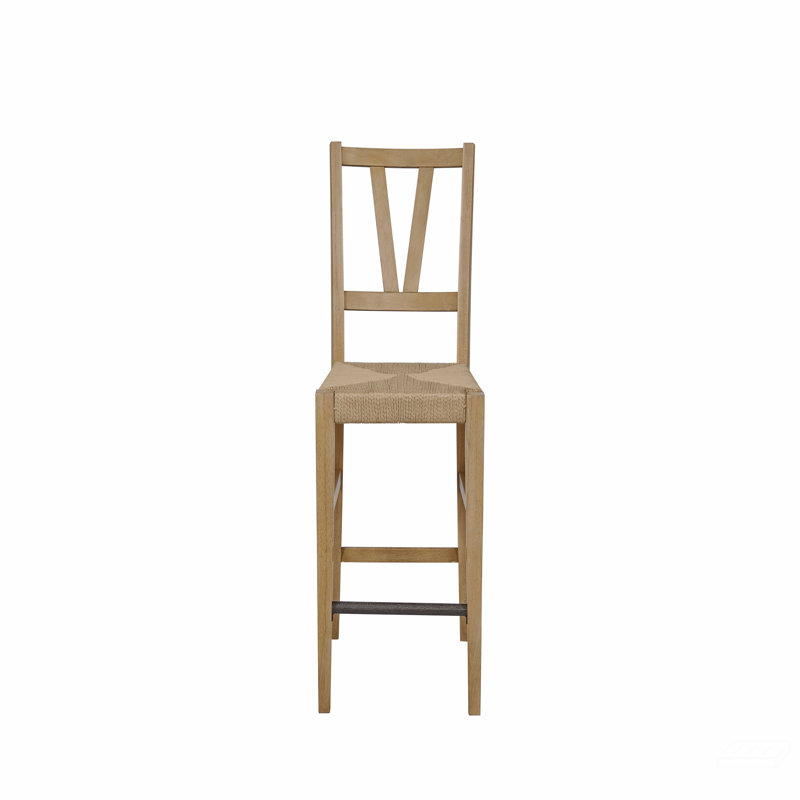 Fauteuil à hauteur de comptoir à lattes, Tanné