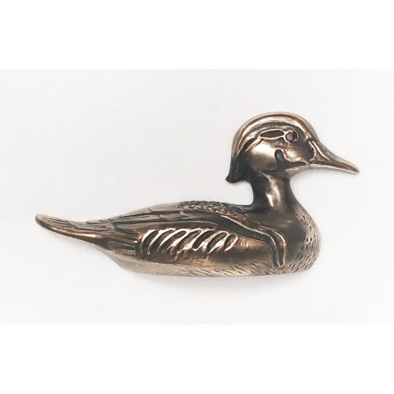 Duck Decoy Right Facing 3" Centre Bin Pull, Bronze