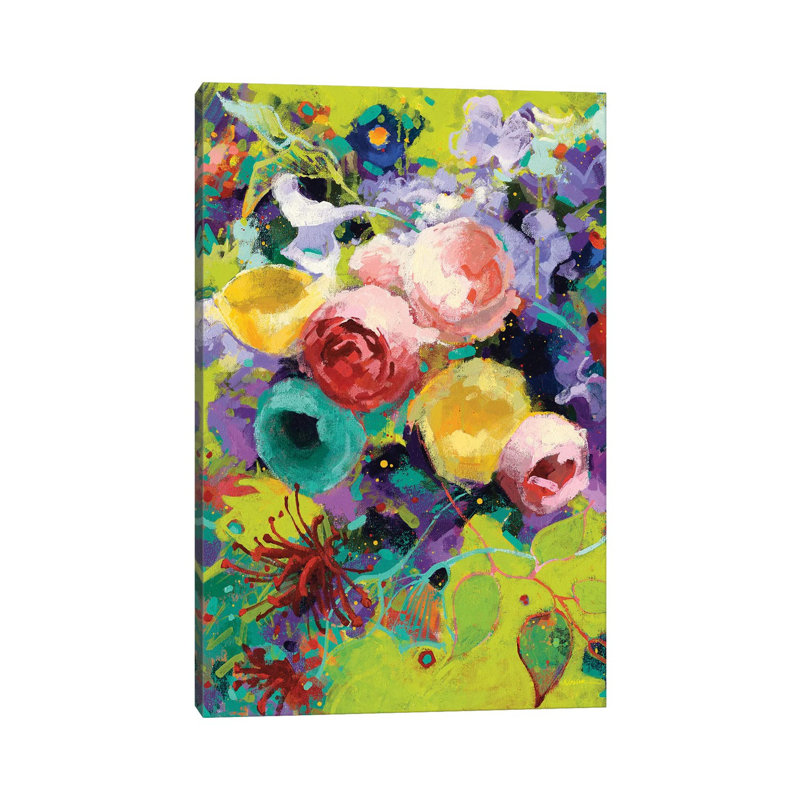 Des Roses by Shirley Novak - Wrapped Canvas Painting, 20.32 cm H x 30.48 cm W