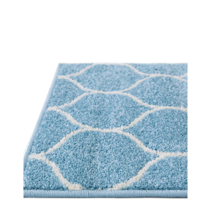 Tapis bleu clair Lllan, Rectangle 3 pi 1 po x 5 pi 3 po