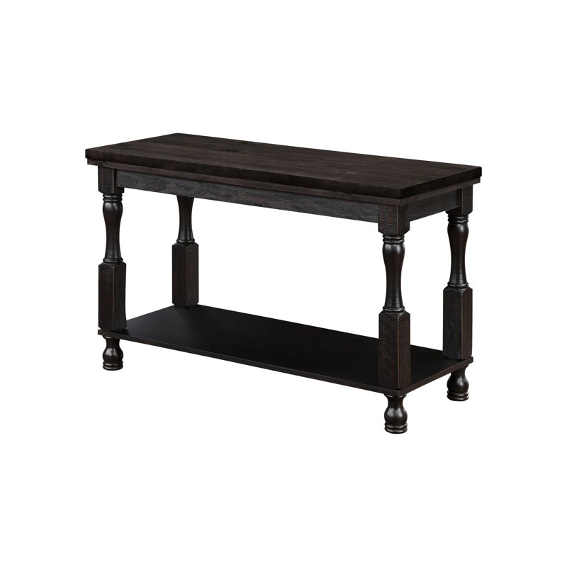 47" W Rustic Sofa Table, Antique Black