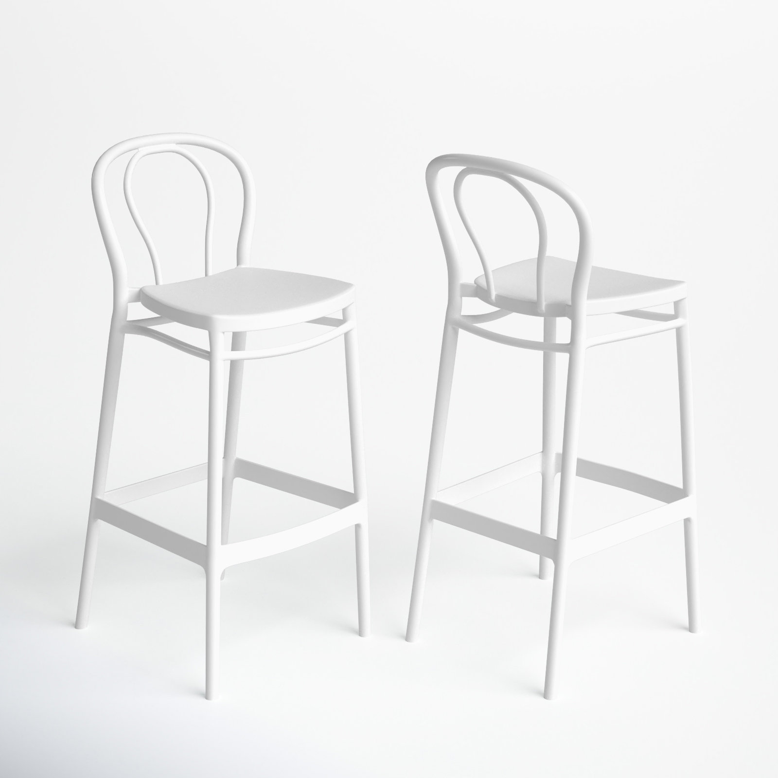 Farrah Patio Bar Stool, White, Bar Stool (29.5" Seat Height)