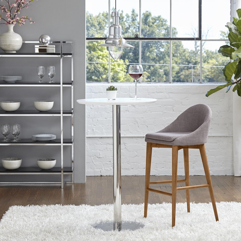 Tabouret de comptoir et de bar Prescott, Gris foncé, Tabouret de comptoir (siège d'une hauteur de 26,4, Noyer brun