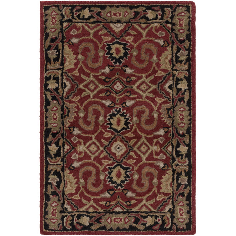 Graziani Oriental Hand-Tufted Wool Burgundy/Black Area Rug