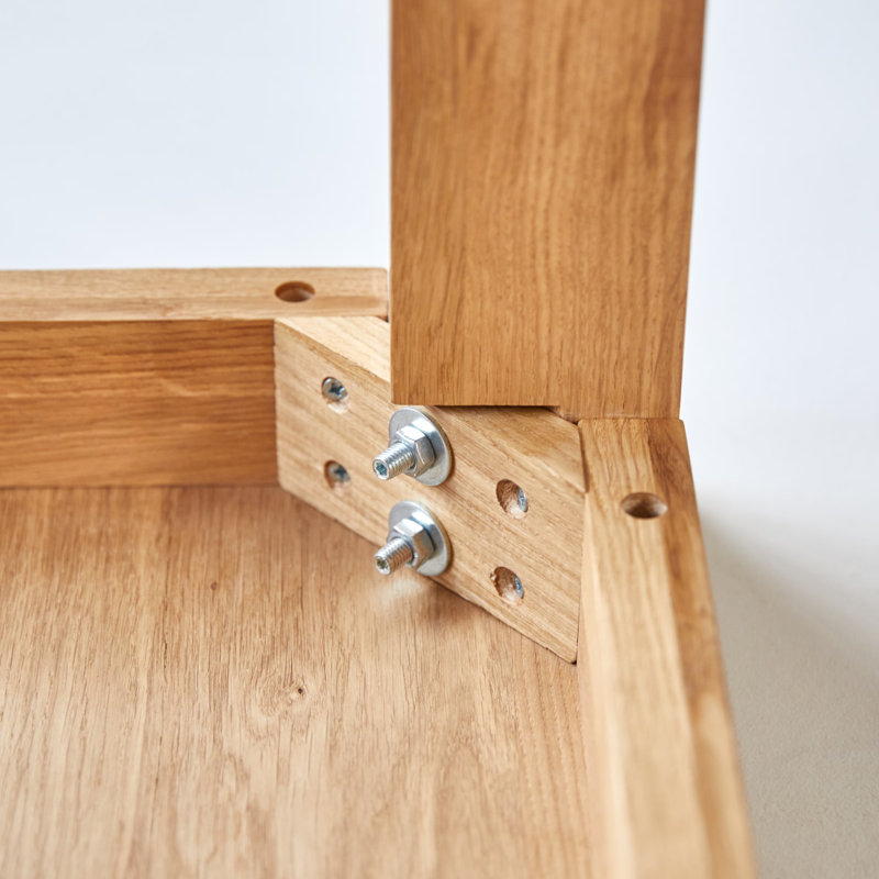 Eden Solid Oak Dining Table, 41.34"H x 47.24"L x 23.62"W