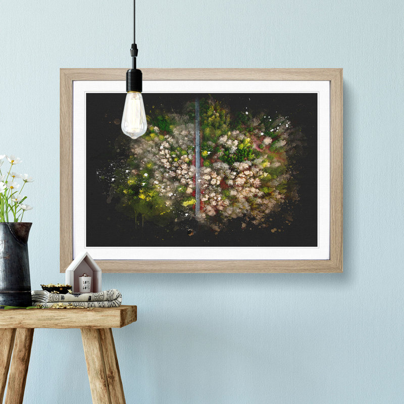 Separating The Forest - Picture Frame Graphic Art, 33cm H x 45cm W x 2cm D, Oak Framed