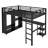 Metal Loft Bed Frame with Built-in Wardrobe, Desk, and Storage Shelves for Bedroom, Space-Saving Design-1575276318-1575276313