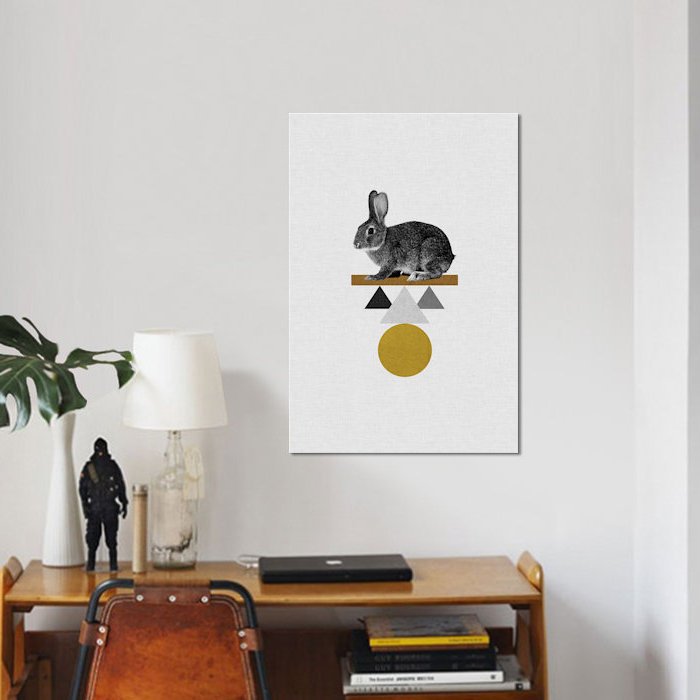 « tribal lapin », impression sur toile, H 60 po x l 40po x P 1,5 po, Toile tendue, Pas de tapis