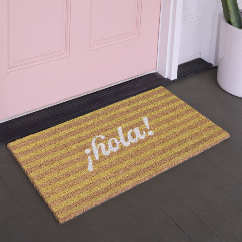 Hola Yellow Greeting Doormat