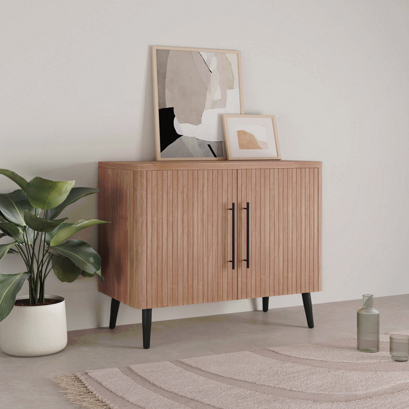 Armoire d'appoint cannelée 31 ", Brun