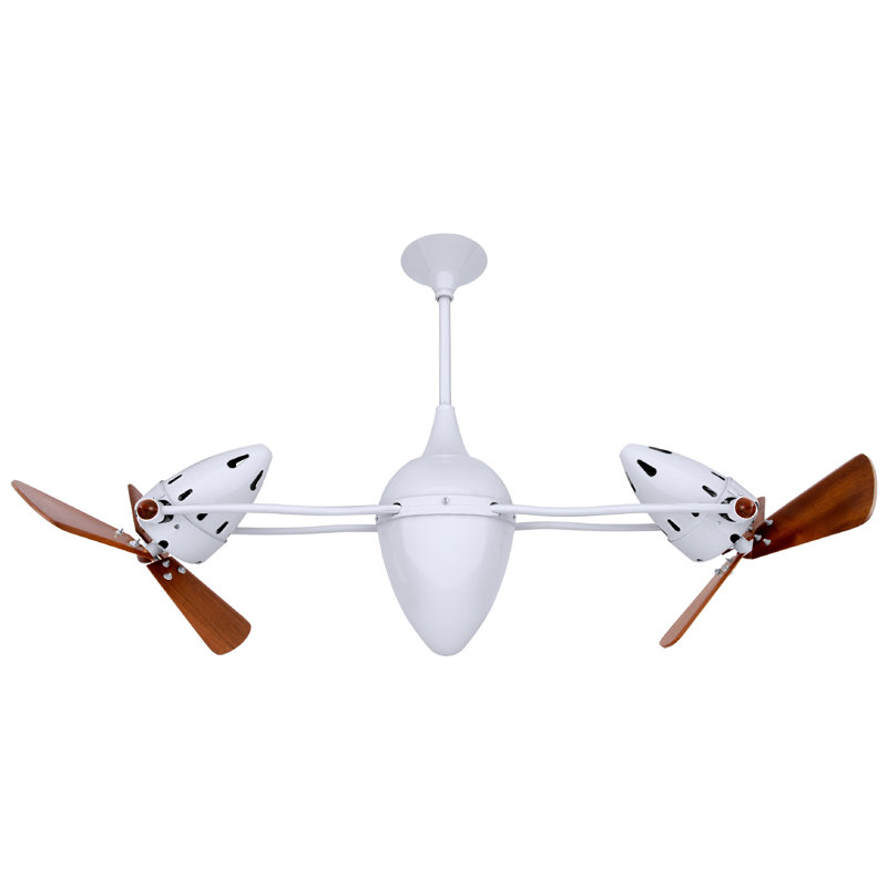 48" Ar Ruthiane 3 Blade Ceiling Fan, White
