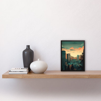 Freelandville Skyscrapers by Forest Urban Architecture Landscape 1 Piece Single Picture Frame Wall Art