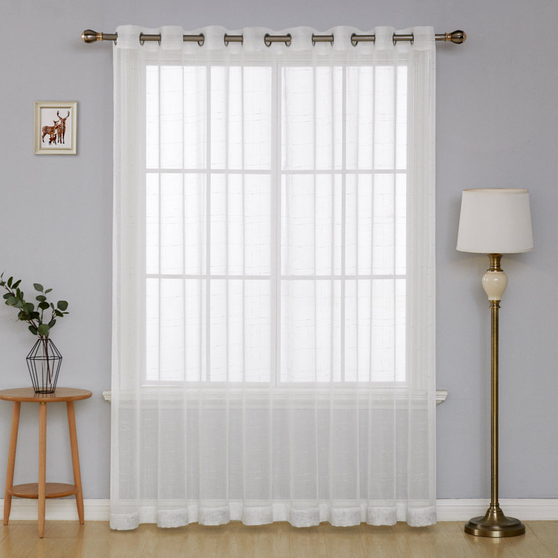 Panneau de rideau simple semi-diaphane avec œillets Clippercove, Blanc