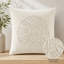 Housse de coussin décorative brodée en mélange de lin et coton