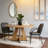 47-Inch Round Dining Table for 4-6 People, Wood with Sturdy Metal Base, for Family Meals and Gatherings-2041367430-2041367435
