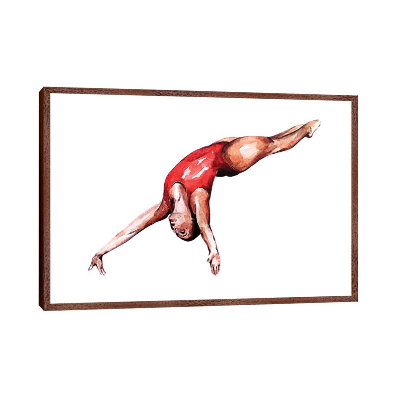 Entry Point - The Swimmer by EdsWatercolours - Gallery-Wrapped Canvas Giclée on Canvas, Wood Framed, 66.04 cm H x 45.72 cm W