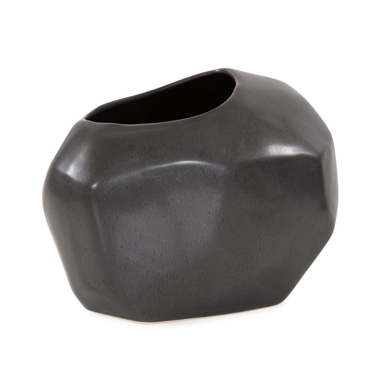 Vase Alamo gris, H 5,25 po x l 6,5 po x P 5,5 po