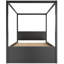 Lit plateforme à baldaquin en bois avec lit gigogne simple et 3 tiroirs-631803112-631803113