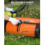 Balayeuse à gazon robuste 26 po, ramasse-feuilles et ramasse-sacs de jardin 7 pi cu - brosses rotatives - hauteur réglable pour pelouse / patio / allée - orange