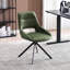 Chaise de bureau pivotante en similicuir avec accoudoirs et base stationnaire Jakavian-878900198