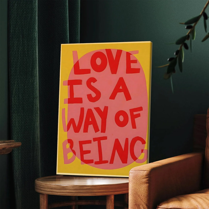 1PC, art mural, affiches encadrées, Love Is A Way of Being, H 12 po x l 18 po