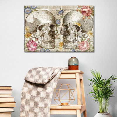 Tête de crâne floral