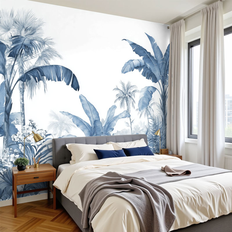 Papier peint auto-adhésif Tropical Foliage Tropical Jungle, L 144 po x l 100 po