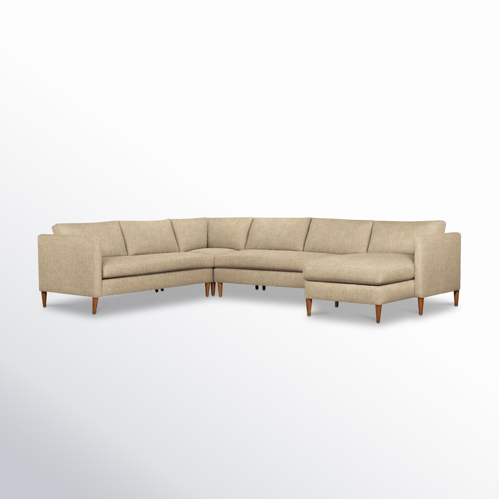 Clifford Chaise Sectional, Turbo Wheat Basketweave, Right Hand Facing