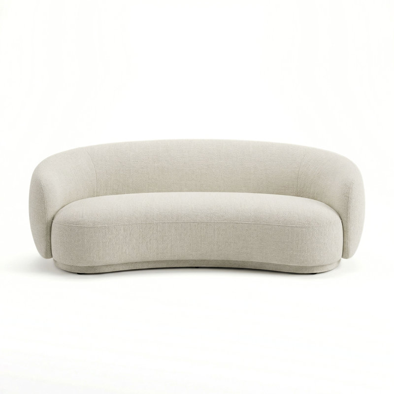 Kendall 90" Cream Textured Chenille Sofa