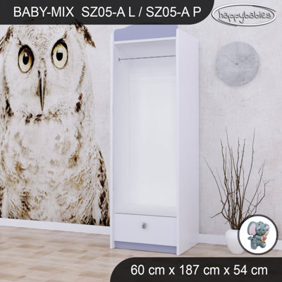 Little Elephant 1 Door Wardrobe