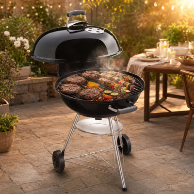 22'' Compact Charcoal Grill, Porcelain-Enameled Bowl and Airflow Control