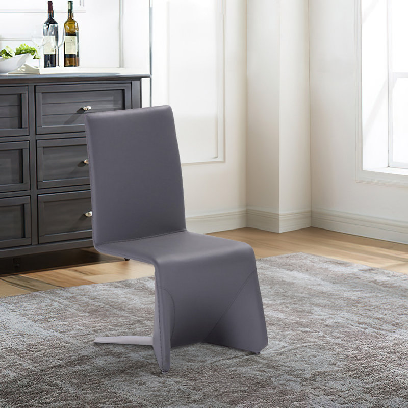 Oman  Faux Leather Side chair, Gray