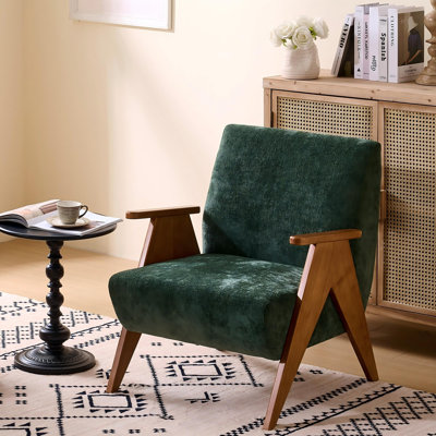 Upholstered Chenille Armchair