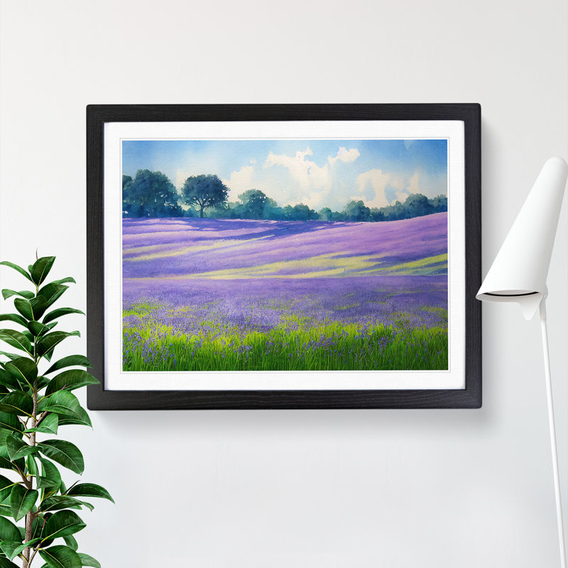 Serene Bluebell Field Vol.1 - Framed Print, 25cm H x 34cm W x 2cm D, Black