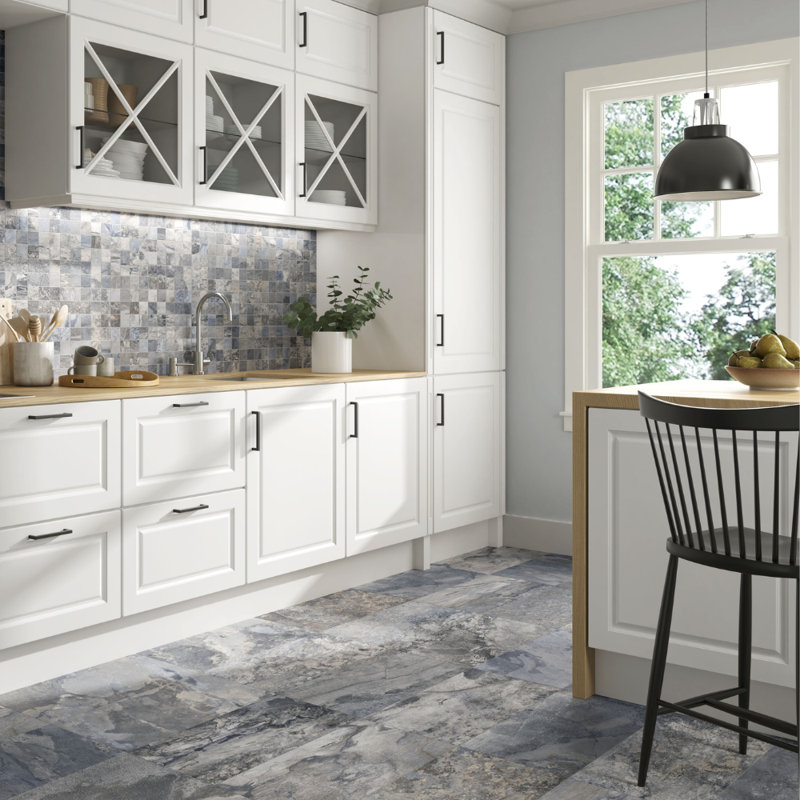 Wells Stone 12" x 24" Porcelain Stone Look Wall & Floor Tile, Blue