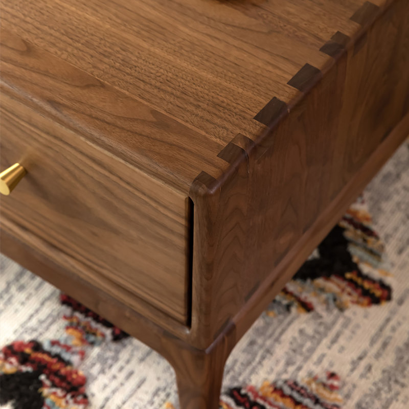 All solid wood end table, 16.9" H x 47.2" L x 23.6" W