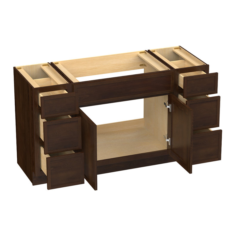 Base de meuble-lavabo simple 63 po seulement, Brun